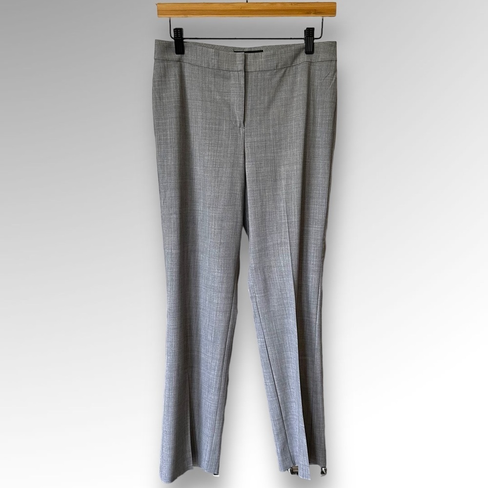 St John Elegant Womens Gray Straight Suit Pants Sz 4